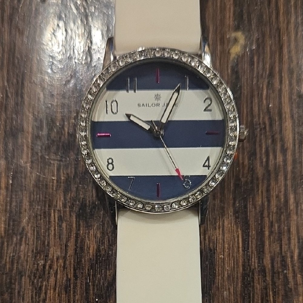 Women's Silver and White Watch